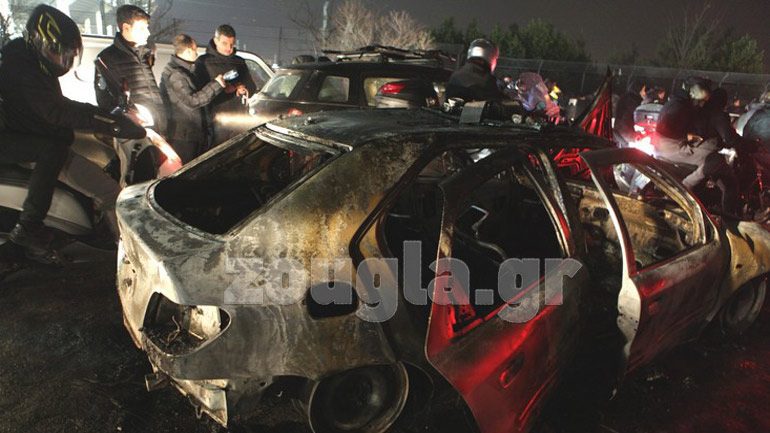 Εκτεταμένα επεισοδία-Κάηκε περιπολικό στα πέριξ του ΟΑΚΑ(vid)