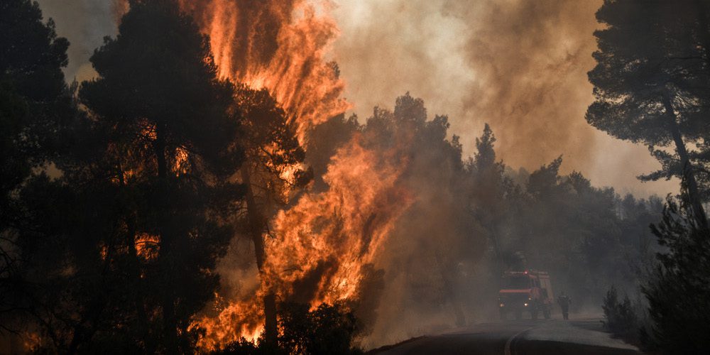 Φωτιά σε δασική έκταση στον Άγιο Νικόλαο Κρήτης
