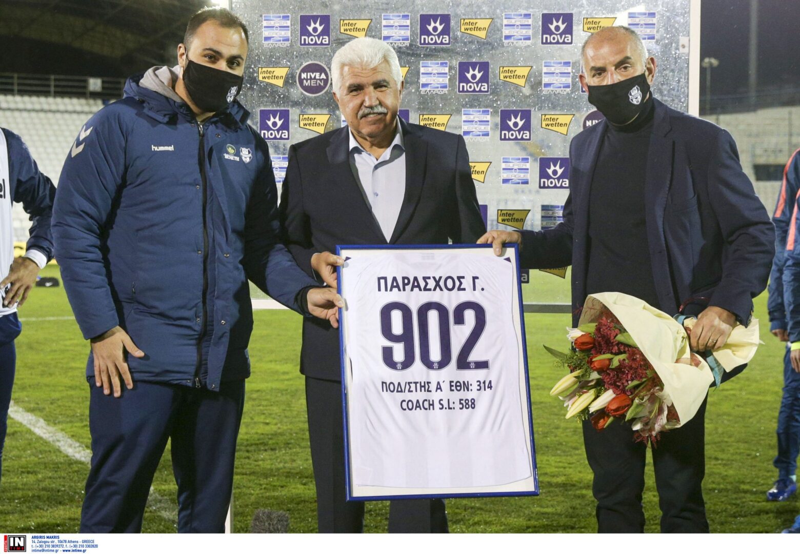 Βραβεύτηκε ο Παράσχος για τα 902 παιχνίδια του στην Α’ Εθνική