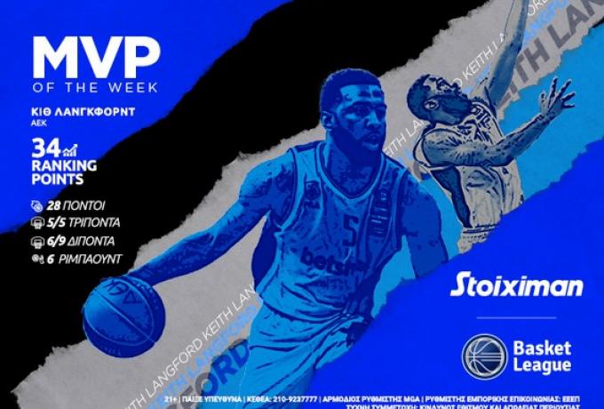 MVP της αγωνιστικής στην Basket League ο Λάνγκφορντ