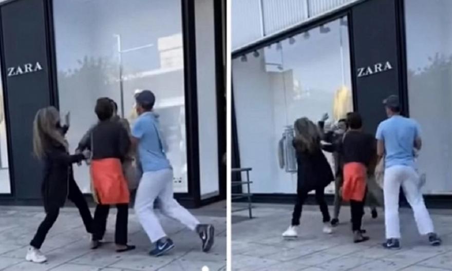 «Φύγε από εδώ μωρή, παλιοτσό…»: Χαμός μεταξύ γυναικών έξω από πολυκατάστημα στη Γλυφάδα! (video)