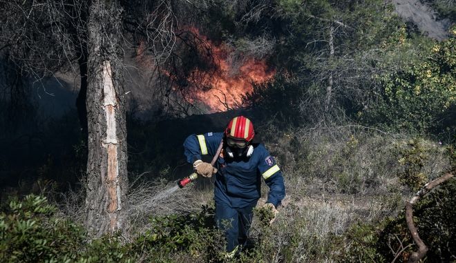 Φωτιά στα Γεράνεια Όρη: Οριοθετήθηκε και συνεχίζεται η μάχη για την πλήρη κατάσβεση