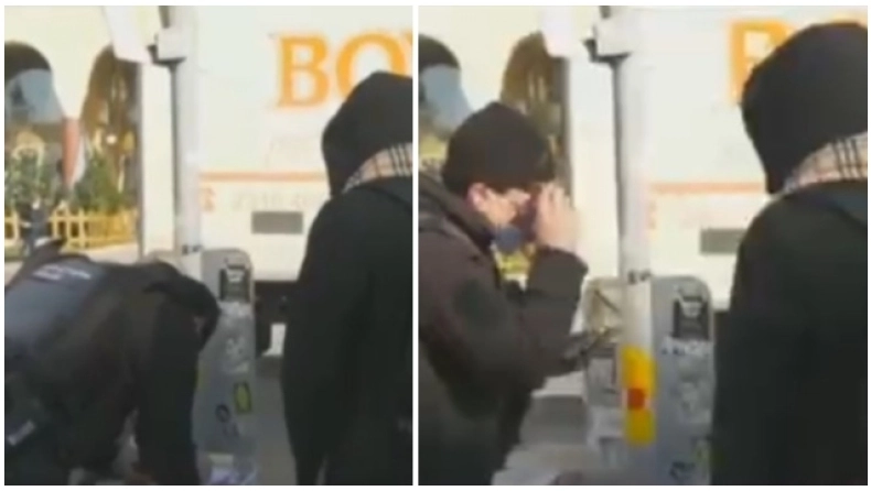 Αστυνομικός με κατεβασμένη μάσκα κόβει πρόστιμο σε νεαρό για μάσκα (vid)