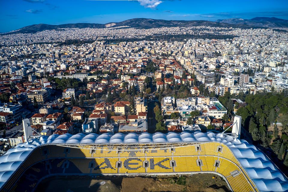 «Αγιά Σοφιά-Opap Arena»: Νέα πλάνα από τα έργα – Τοποθέτηση προβολών (vid)