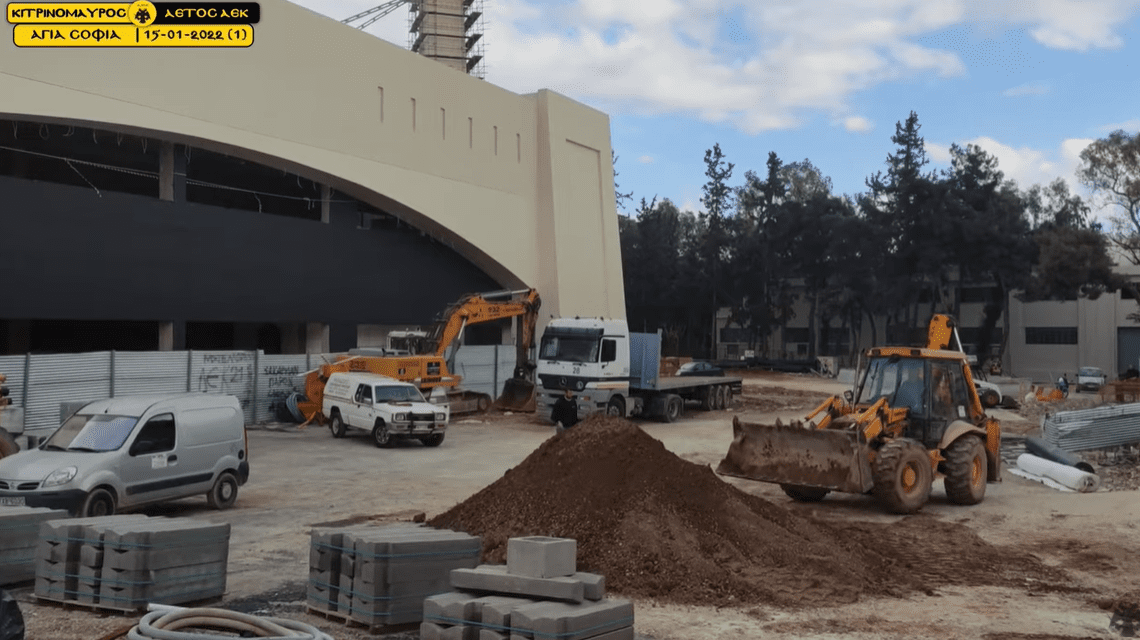 «Αγιά Σοφιά – OPAP Arena»: Πλάνα από τα εξωτερικά έργα (vid)