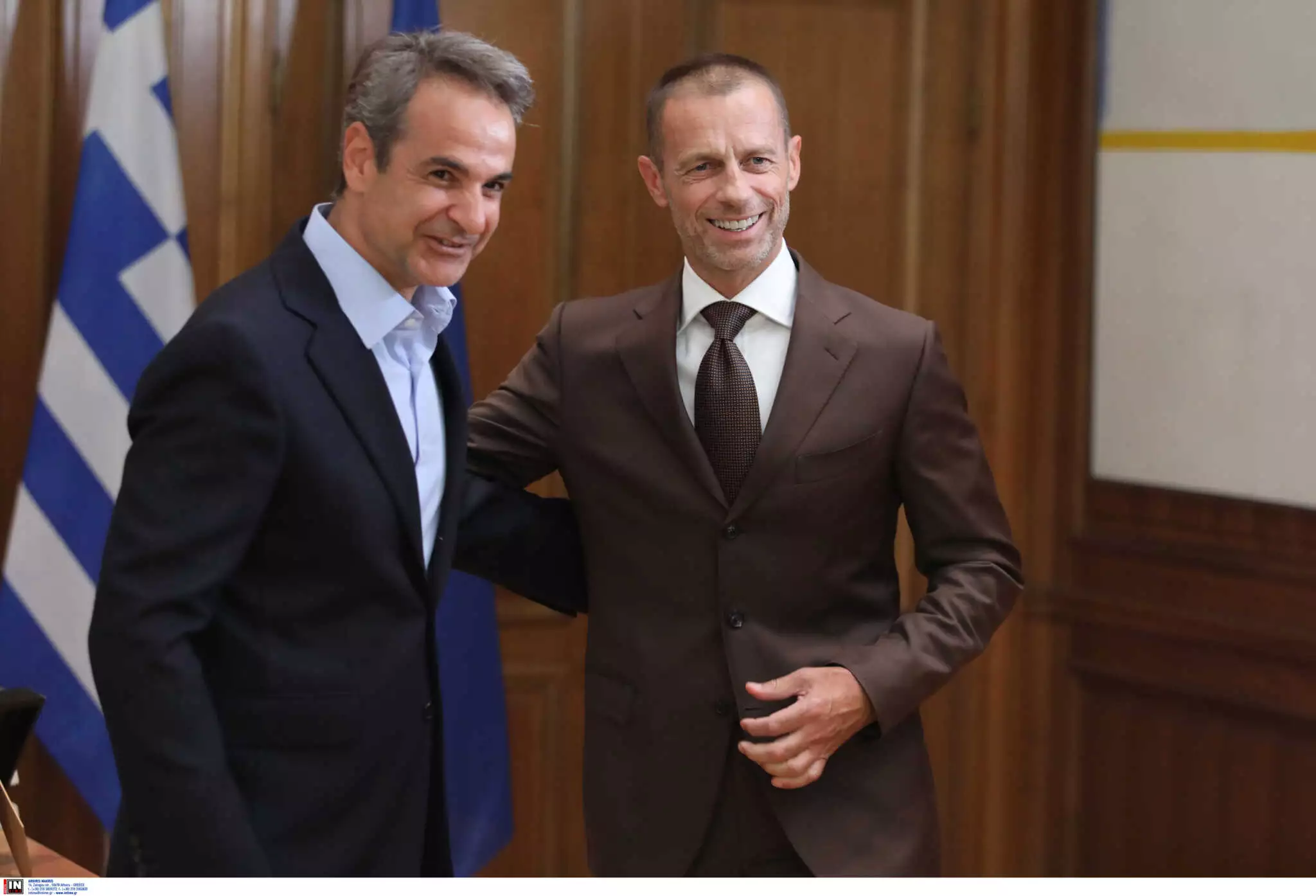 Ο Μητσοτάκης συνάντησε τον Τσεφερίν με θέμα τα προβλήματα του ελληνικού ποδοσφαίρου