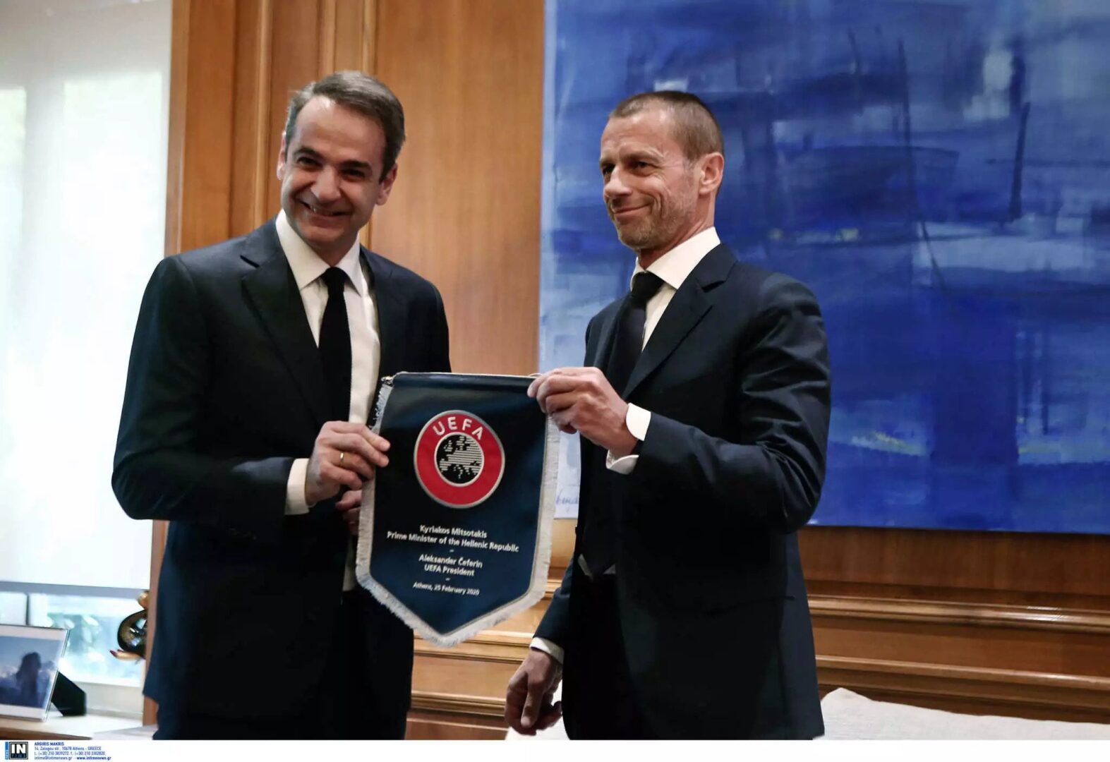Ο Κυριάκος Μητσοτάκης θα συναντηθεί με τον πρόεδρο της UEFA Αλεξάντερ Τσέφεριν