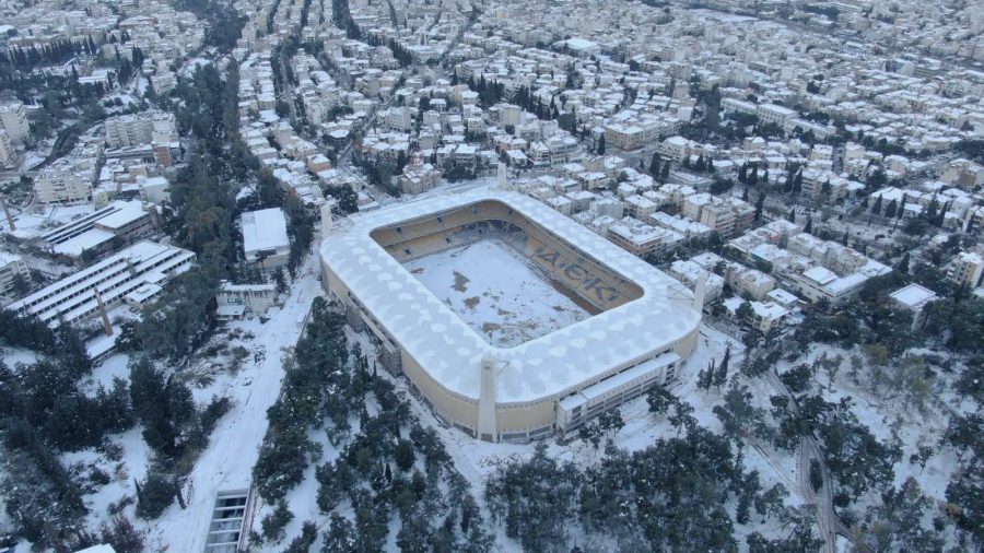 Υπέροχη εικόνα! Η «Αγιά Σοφιά-OPAP Arena» ντυμένη στα λευκά! (VIDEO)