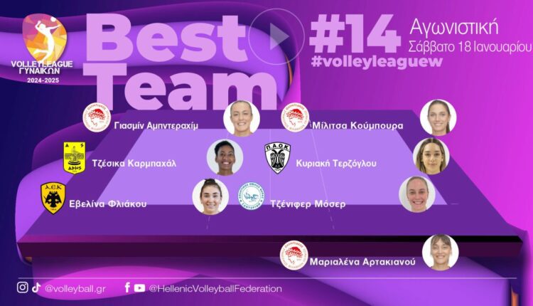 Στην κορυφαία επτάδα της Volleyleague η Εβελίνα Φλιάκου της ΑΕΚ!