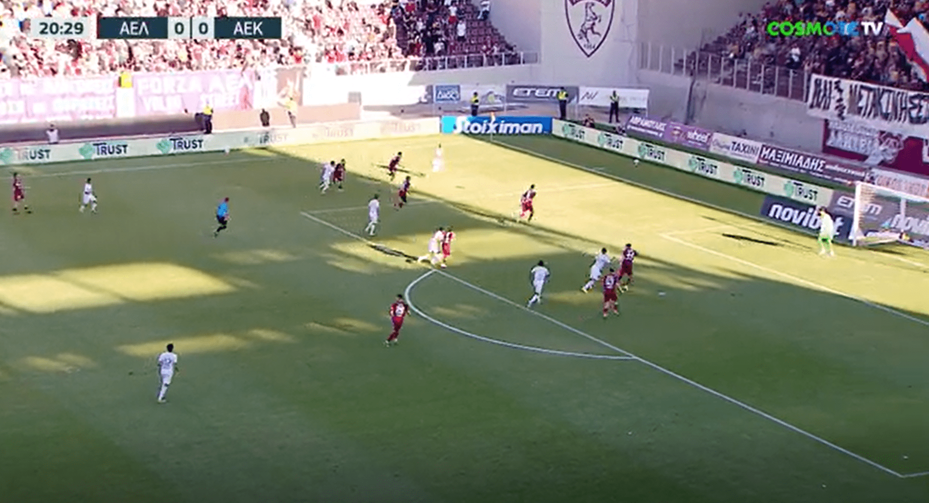 ΑΕΛ-ΑΕΚ: Η φάση διαρκείας στο 21ο λεπτό – Οι ευκαιρίες του πρώτου μέρους (vid)