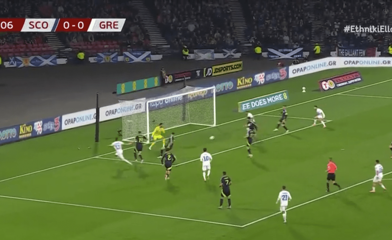 Σκωτία – Ελλάδα: Ο Παυλίδης άγγιξε το 0-1 για την Ελλάδα απέναντι στη Σκωτία (VIDEO)