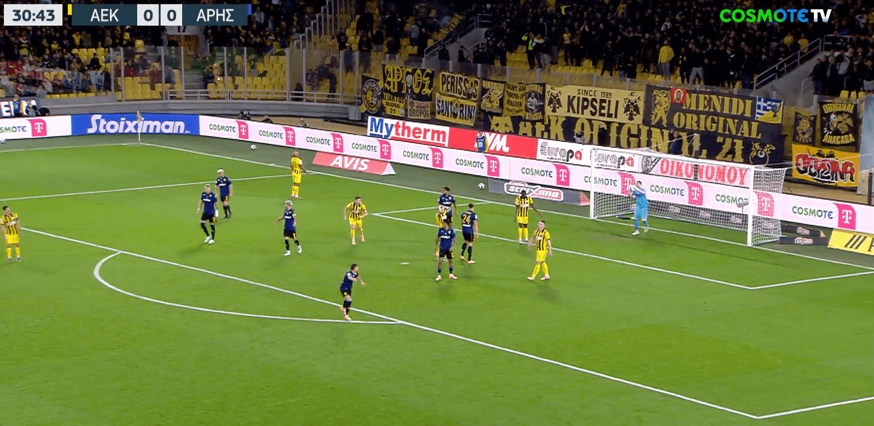 ΑΕΚ – Άρης: Ο Διούδης μπλόκαρε το σουτ του Ρότα (vid)