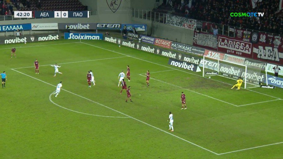 ΑΕΛ – Παναθηναϊκός: Η κεφαλιά του Καλάμπρια για το 1-1 των φιλοξενούμενων (vid)