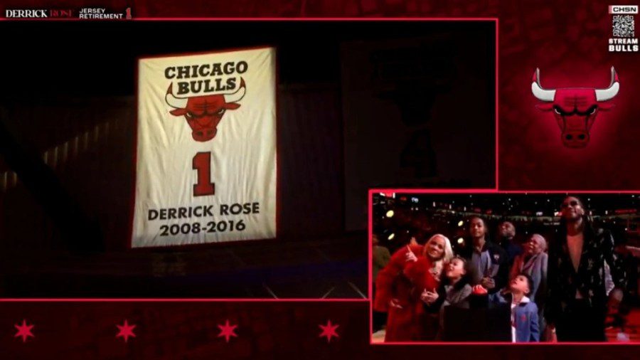 Στον ουρανό του United Center η φανέλα του Ντέρικ Ρόουζ – Μηνύματα και τιμές από τον Τζόρνταν (vids)